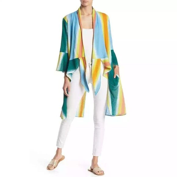 BCBGeneration Kimono Multi Striped Tie Front Size XSโ/Sm - Picture 14 of 15